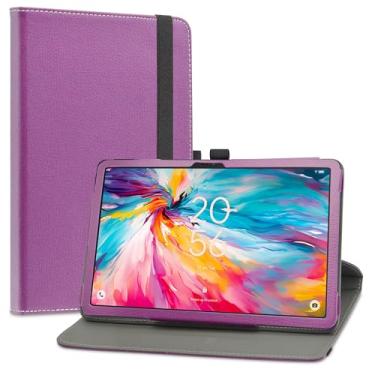 Imagem de JRTAL Capa para TCL TAB 10 NXTPAPER 5G 9199S, suporte de rotação de 360 graus, capa de couro PU para tablet TCL Tab 10 NXTPAPER 5G 9199S, roxa