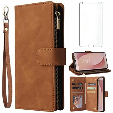 Imagem de Asuwish Capa carteira compatível com Samsung Galaxy J7 Pro J730G e protetor de tela de vidro temperado, capa flip de couro, suporte para cartão, capas para celular Glaxay J7pro J 7 2017 7J J730F