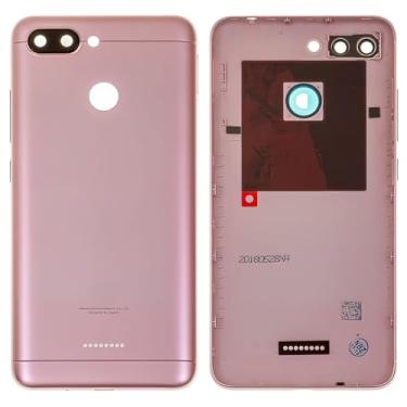 Imagem de Peças de reparo de substituição da capa da bateria da caixa traseira compatíveis com Xiaomi Redmi 6, (rosa, para 1 cartão SIM)