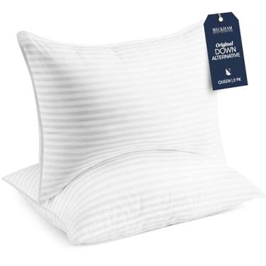 Imagem de Conjunto de 2 almofadas de cama Beckham Hotel Collection tamanho padrão/Queen - Almofada alternativa original para dormir - Roupa de cama para dormir, barriga ou lateral