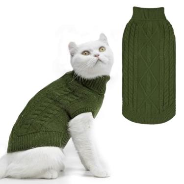 Imagem de PUPTECK Casaco de inverno para gatos – Roupas macias e quentes para clima frio, malha para gatinhos e cães pequenos, uso interno e externo, tricotado clássico para cachorros, gatinhos, meninas,