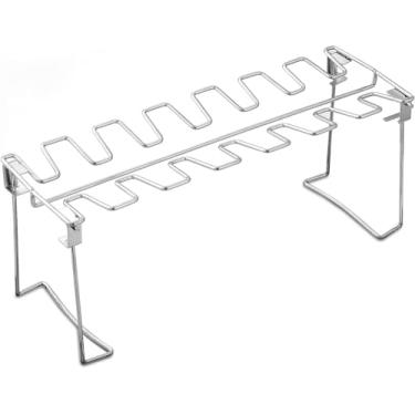 Imagem de RTT Suporte para Pernas e Asas de Frango para Forno de Defumador - 12 Compartimentos - Aço Inoxidável Prata