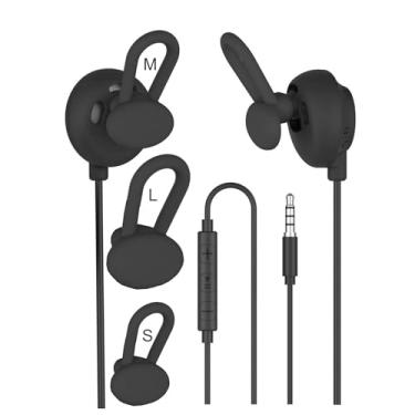 Imagem de Hawk Scope Fones de ouvido abertos de 3,5 mm, fones de ouvido esportivos com fio com microfone, para trabalho, música, jogos