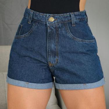 Imagem de Short Jeans Tradicional Escuro Barra Dobrada - Seller Primium, Jeans, 