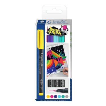 Imagem de Marcador Permanente Lumocolor Staedtler 1.0Mm 6 Cores