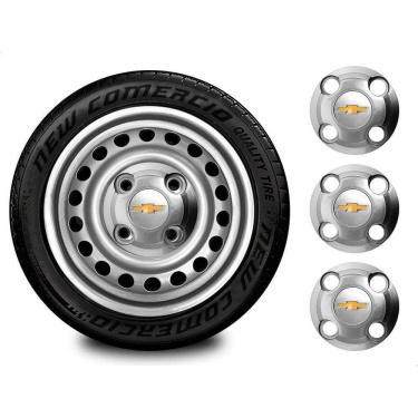 Imagem de 4un Calotinha Kadett 4X100 4 Furos Aro 13-15 Roda Prata