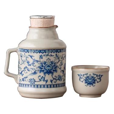 Imagem de Conjunto De Xícaras De Chá Versáteis Com Alça, Conjunto De Bule De Chá Pequeno E Copo De Caneca Com Rolha De Garrafa De Cortiça, Artesanato Requintado(Style1)