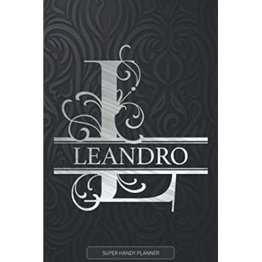 Imagem de Leandro: Monogram Silver Letter L The Leandro Name - Leandro Name Custom Gift Planner Calendar Notebook Journal