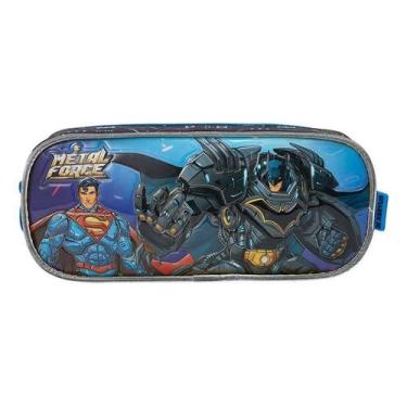 Imagem de ESTOJO SIMPLES ESCOLAR LIGA DA JUSTIÇA METAL FORCE XERYUS Azul, Único,