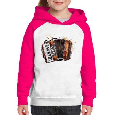 Imagem de Moletom Infantil Acordeon Sanfona - Foca na Moda, Branco, Rosa, 4