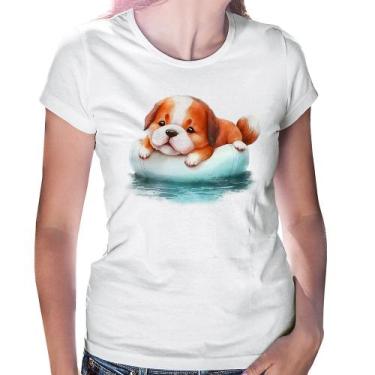 Imagem de Baby Look Cachorrinho Na Piscina  - Foca na Moda, Branco, M
