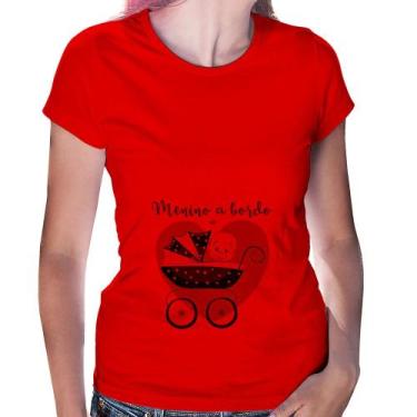 Imagem de Baby Look Menino a bordo - Foca na Moda, Vermelho, P