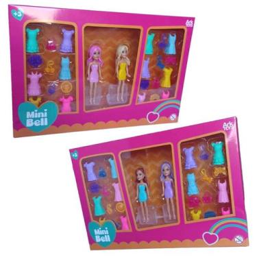 Imagem de Kit 4 Bonecas Lindabell Sweet Troca De Roupa E Acessórios - Ark Toys