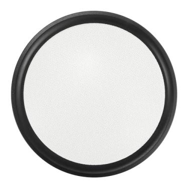 Imagem de ACROPIX Capa universal de grade de alto-falante de carro de 25,4 cm redonda de 25,4 cm, capa protetora de subwoofer de 25,4 cm, ferro preto e branco - pacote com 1