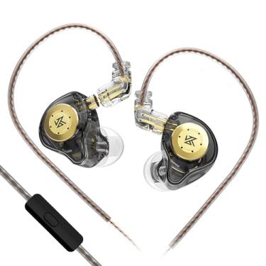 Imagem de FEDAI Fones de ouvido KZ EDX Pro com fio 10 mm Dual Magnetic Dynamic Driver in Ear Monitor, HiFi Deep Bass Wired Earbuds com 5N OFC 2 pinos cabo destacável para músicos, palco cantor (preto com