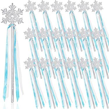 Imagem de Gejoy 36 Pcs Frozen Snowflake Wand Silver Snowflake Magic Wand Snowflake Theme Winter Wand Princess Wand