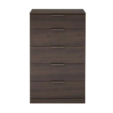 Imagem de Cômoda Versatti Em Mdp Com 5 Gavetas Bartira Café Com Bronze