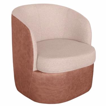 Imagem de Poltrona Decorativa Carrara Sala Giratória Linho Bege - Fabrica 1 Móveis