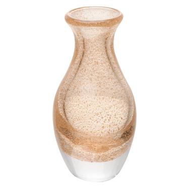 Imagem de Vaso De Plantas Flores Italy Vidro Murano Dourado Transparente 10x20cm Wolff