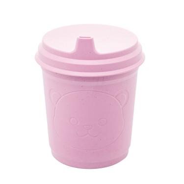 Imagem de Copo Infantil Antivazamento Com Tampa E Bico Urso Rosa 450ml Lyor
