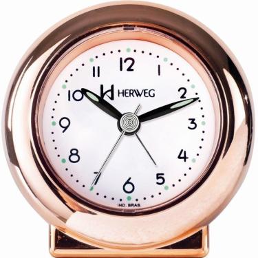 Imagem de Relógio Despertador Quartz Redondo De Mesa Rosé - Rosé