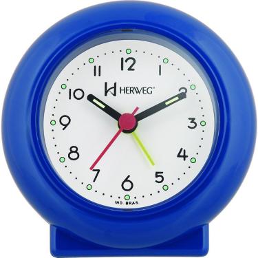 Imagem de Despertador Analógico Redondo Tradicional Quartz Azul - Azul