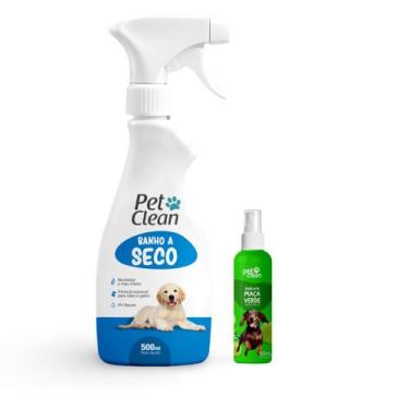 Imagem de Kit Perfume frutado para caes gatos cachorro + banho a seco higiene co