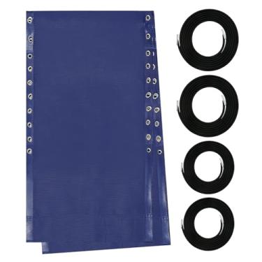 Imagem de ROUDUELS Tecido de substituição de gravidade zero, pano de reparo de 43 cm de largura para cadeiras antigravidade reclinável ao ar livre com 4 peças de cadarços elásticos de substituição, kit de cabo