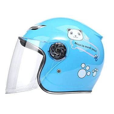 Imagem de Capacete De Rosto Aberto De Motocicleta De Motocross Infantil Bonito Capacetes De Segurança De Motos Confortáveis, D-Yellow, One size/Suitable for(55-58cm)