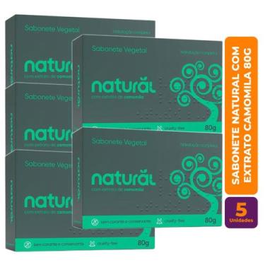 Imagem de Kit c/ 5 Sabonete Vegano Natural com extrato Camomila 80g - Orgânico N