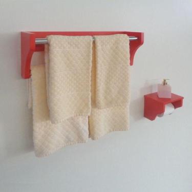 Imagem de Kit Acessórios Para Banheiro Conjunto 2 Peças Porta Toalhas Papel Higi