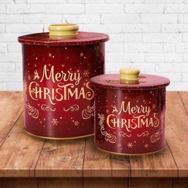 Imagem de Conjunto De Latas Natalinas Para Doces Chocolates Merry Christmas - Gi