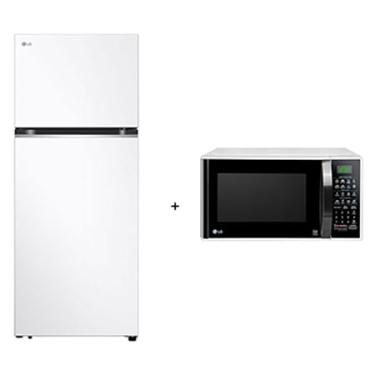 Imagem de Combo LG Geladeira Frost Free Inverter 395L Duplex Branca 220V + Micro-ondas 30L EasyClean™ Branco 220V - B392PQWB.3091BC