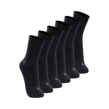 Imagem de Kit com 6 Pares de Meias Esportiva Cano Longo Lupo 3250-001, Preto, 37