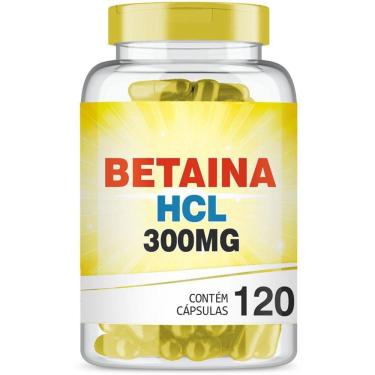 Imagem de Cloridrato De Betaina Hcl 300Mg Com 120 Cápsulas