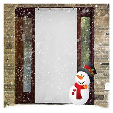 Imagem de Cortinas de proteção contra o frio e o calor, cortinas opacas para portas, tecido Oxford durável, tela de porta de inverno (cor: Branco, tamanho: 31,5 x 86,6 pol)