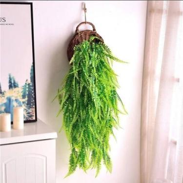 Imagem de Kit 10 Pendente Samambaia 80cm Artificial Toque Real Folhagem Realista