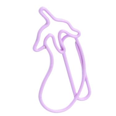Imagem de HEEPDD 100 Clipes de Papel Em Forma de Berinjela Dos Pces, Ferro Resistente Roxo Clipes de Papel Engraçados Bonitos para Convites de Casamento do Escritório da Escola Chás de bebê