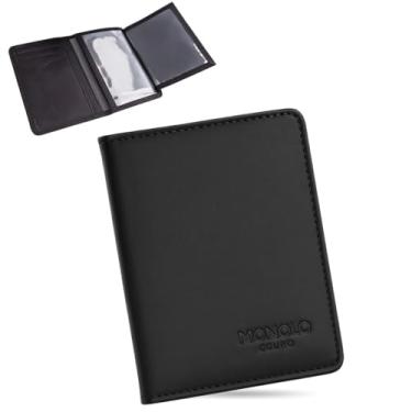 Imagem de Carteira Porta Cartão Masculina Couro Legítimo Slim RG CNH MONOLO (Preto)