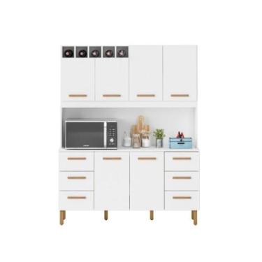 Imagem de Armário De Cozinha Lívia 1,57m Com 6 Portas Branco - MILANI MOVELARIA