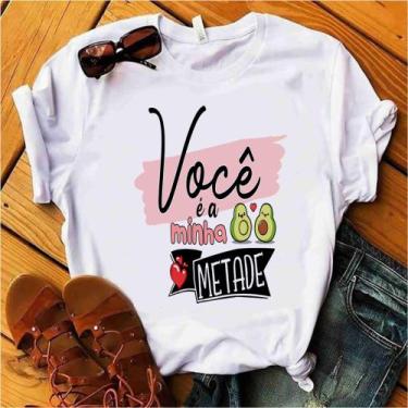 Imagem de Blusa T-shirt Camiseta Feminina Estampada -Frases Casal- Várias Estamp