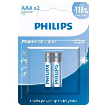Imagem de 2 Pilhas Alcalinas Aaa Philips [f108]
