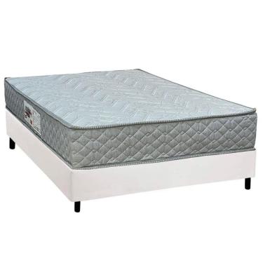 Imagem de Cama Box Casal: Colchão Espuma D45 Paropas Pasquale Gray + Base Crc Corano White (138x188)