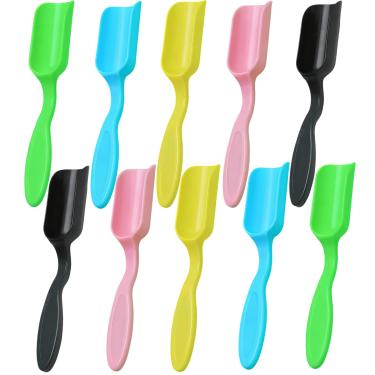Imagem de Conjunto de 10 minipás de plástico, mini pá de jardinagem colheres de solo, ferramentas de transplante de escavação de cultivo para suculentas em vasos de flores, colheres de areia suculentas, grãos