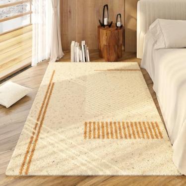 Imagem de Tapetes para quarto, decoração de sala de estar luxuosa e leve, tapete macio e fofo para cabeceira, tapete grosso e felpudo (200x250cm/J)