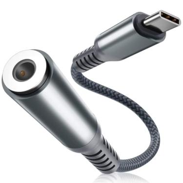 Imagem de Elebase Adaptador de fone de ouvido para iPhone 17 Air Pro Max, USB C para conversor de áudio auxiliar de 3,5 mm, conector auxiliar tipo C para 1/8 polegada para Apple 16 15 Plus, iPad mini 6 7
