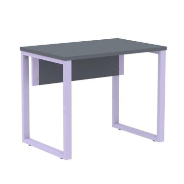 Imagem de Mesa Escritório P25 Tub Pandin 90 Cm (larg) Tampo Mdp Grafito Pé Aço Tubular Lilás