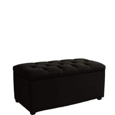 Imagem de CAPITONE VELUDO SUEDE PÉ DE CAMA PORTA OBJETOS BRINQUEDOS SAPATOS CASA DECORAÇÃO (PRETO SUEDE)