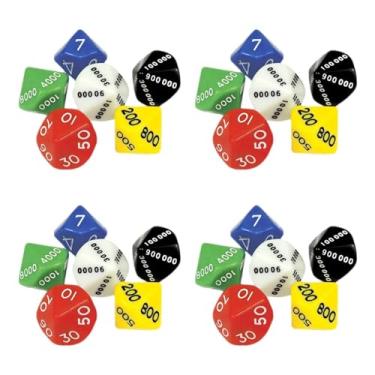 Imagem de TEHAUX Conjunto de dados multifacetados com 24 peças, grandes dados portáteis para jogos de festa, cores sortidas, 0,86 x 0,86 x 8,14 polegadas, plástico, mini dados para jogos de tabuleiro e adereços