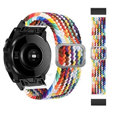 Imagem de BCMCBV Pulseira de relógio inteligente de 26 mm com laço de nylon para Garmin Fenix 6X 6 Pro 5X 5 Fenix 7X 7 Epix MK2 Pulseira de relógio Quick Easyfit Correa (F,22 mm)